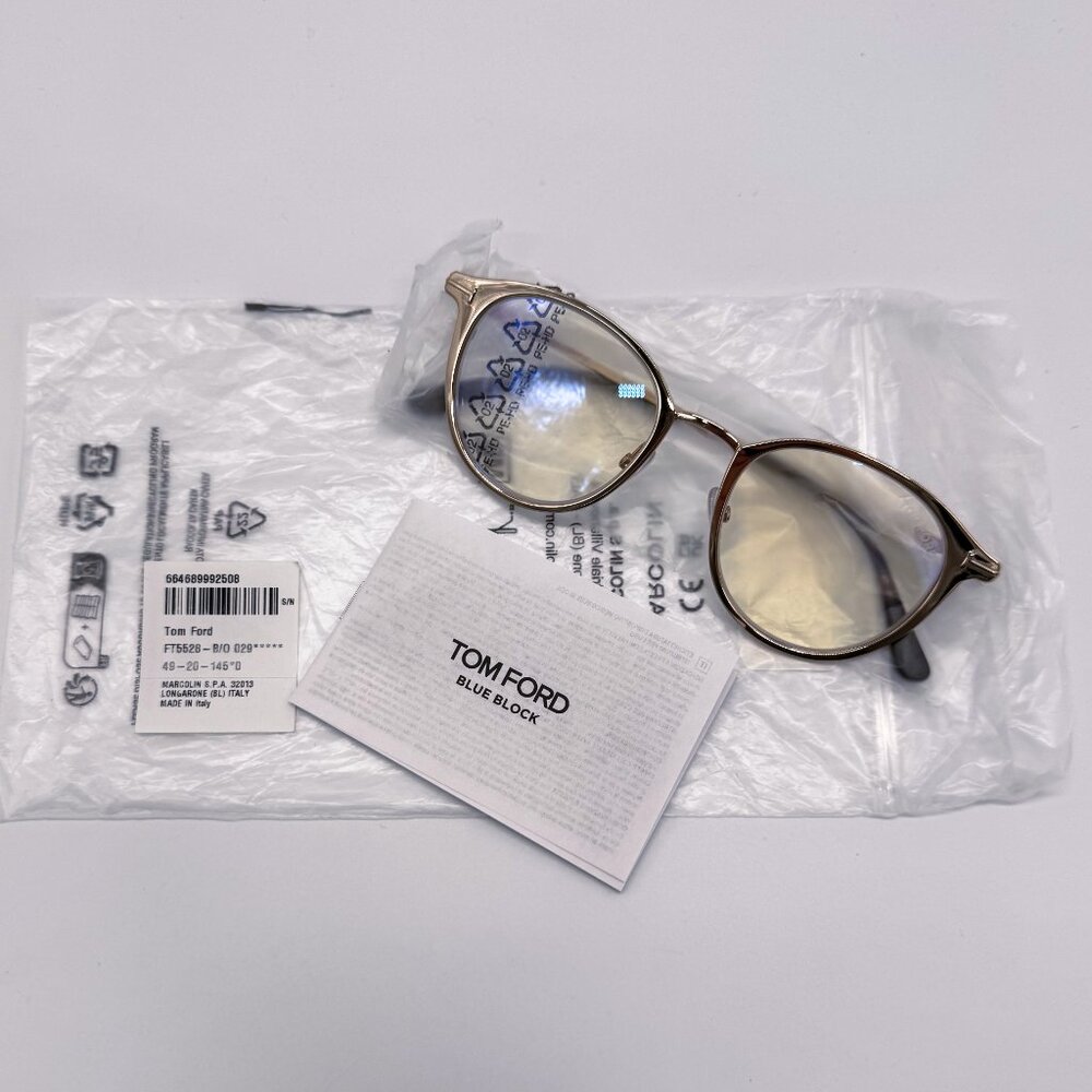 NEW TOM FORD TF5528/B 029 MEN EYEGLASSES FT5528-B/O SHINY ROSE GOLD - Picture 10 of 11